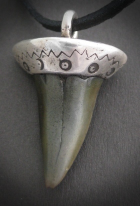 Amuletas su ryklio dantimi 